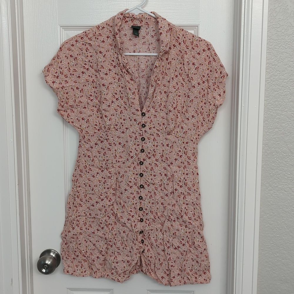 Wild Fable V neck rayon floral cottagecore long blouse top size S